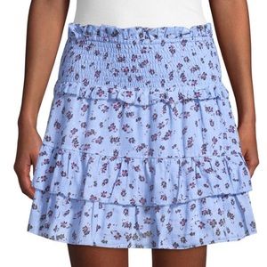 Parker floral ruffle mini skirt